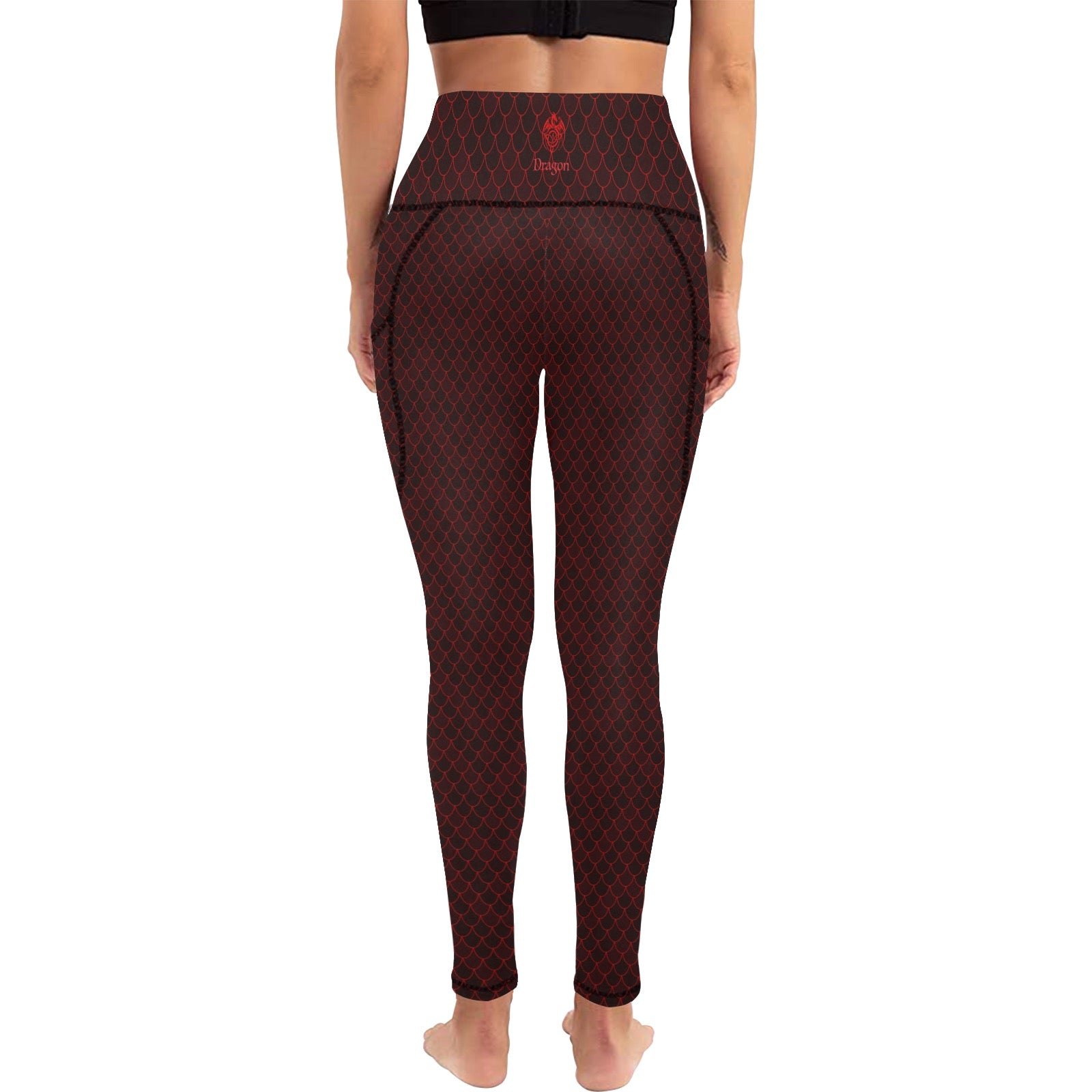 Spellcaster by Patti Negri Women's Yoga Leggings w/ Tech Pockets- "Secret Spell - Dragon"