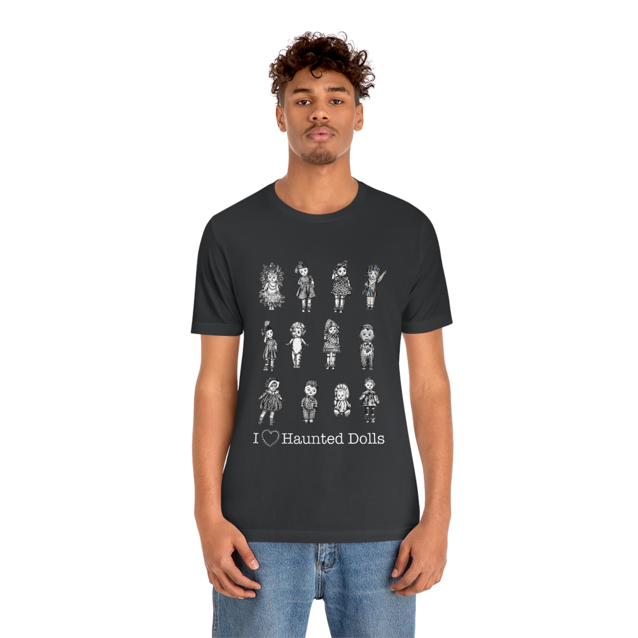 Scared & Alone Haunted Doll Unisex Jersey Short Sleeve Tee