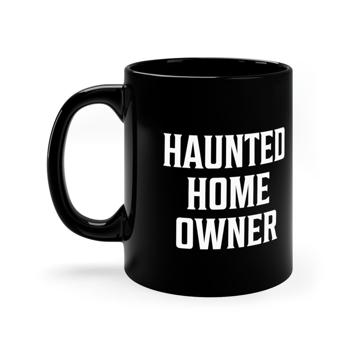 This Old Haunted House Black Coffee Mug, 11oz