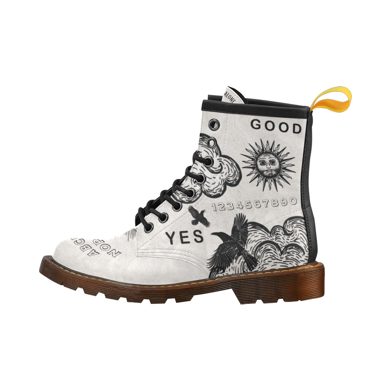 Scared & Alone Spirit Board Men's Vegan Leather Boots "Birch & Raven"