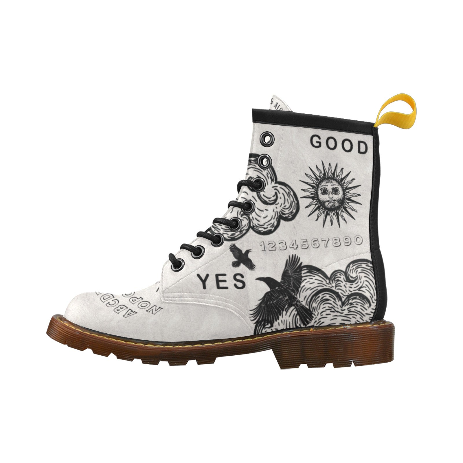 Scared & Alone Spirit Board Men's Vegan Leather Boots "Birch & Raven"