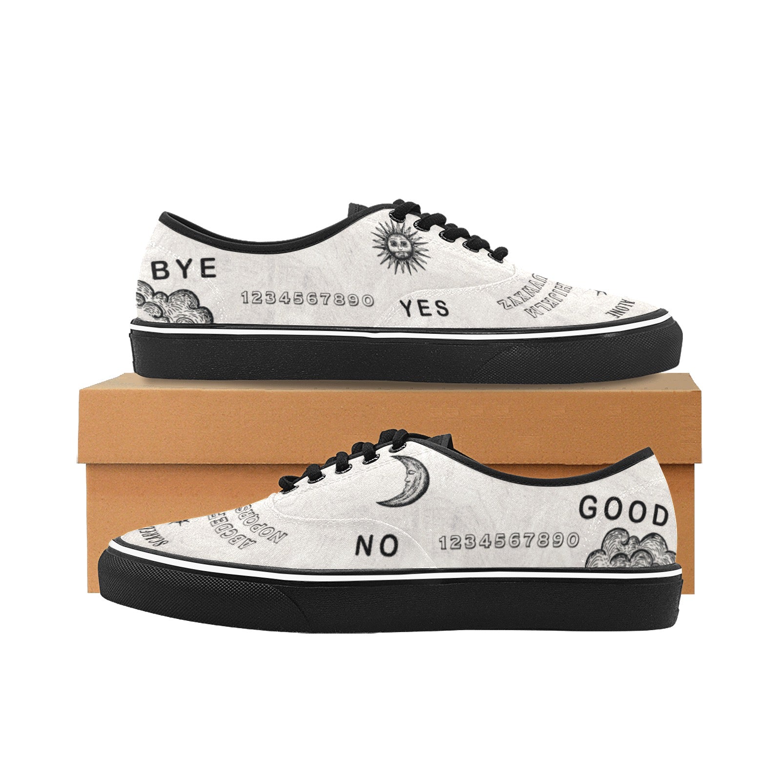 Scared & Alone Women's Spirit Board Canvas Low Top Sneakers - Birch & Black