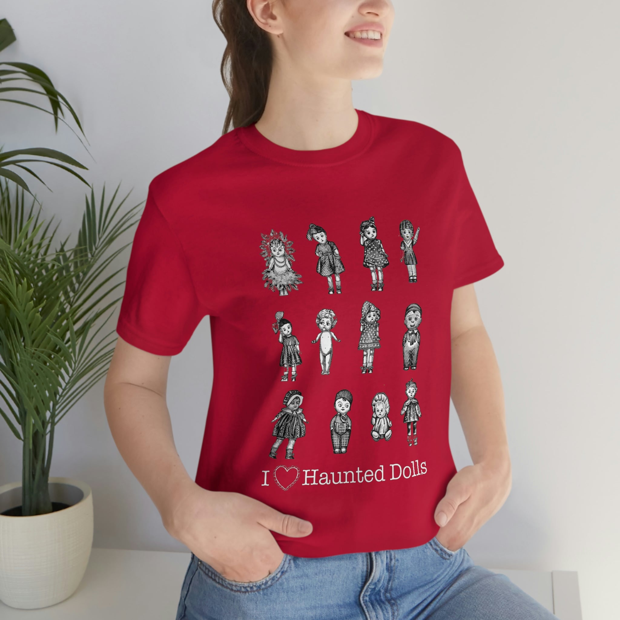 Scared & Alone Haunted Doll Unisex Jersey Short Sleeve Tee