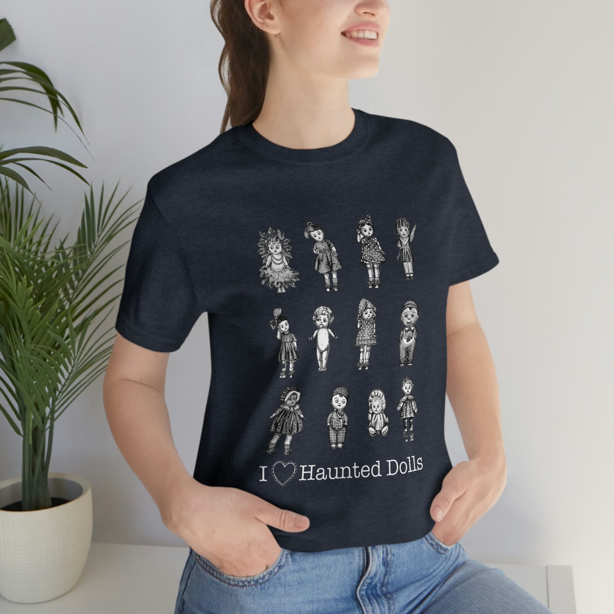 Scared & Alone Haunted Doll Unisex Jersey Short Sleeve Tee