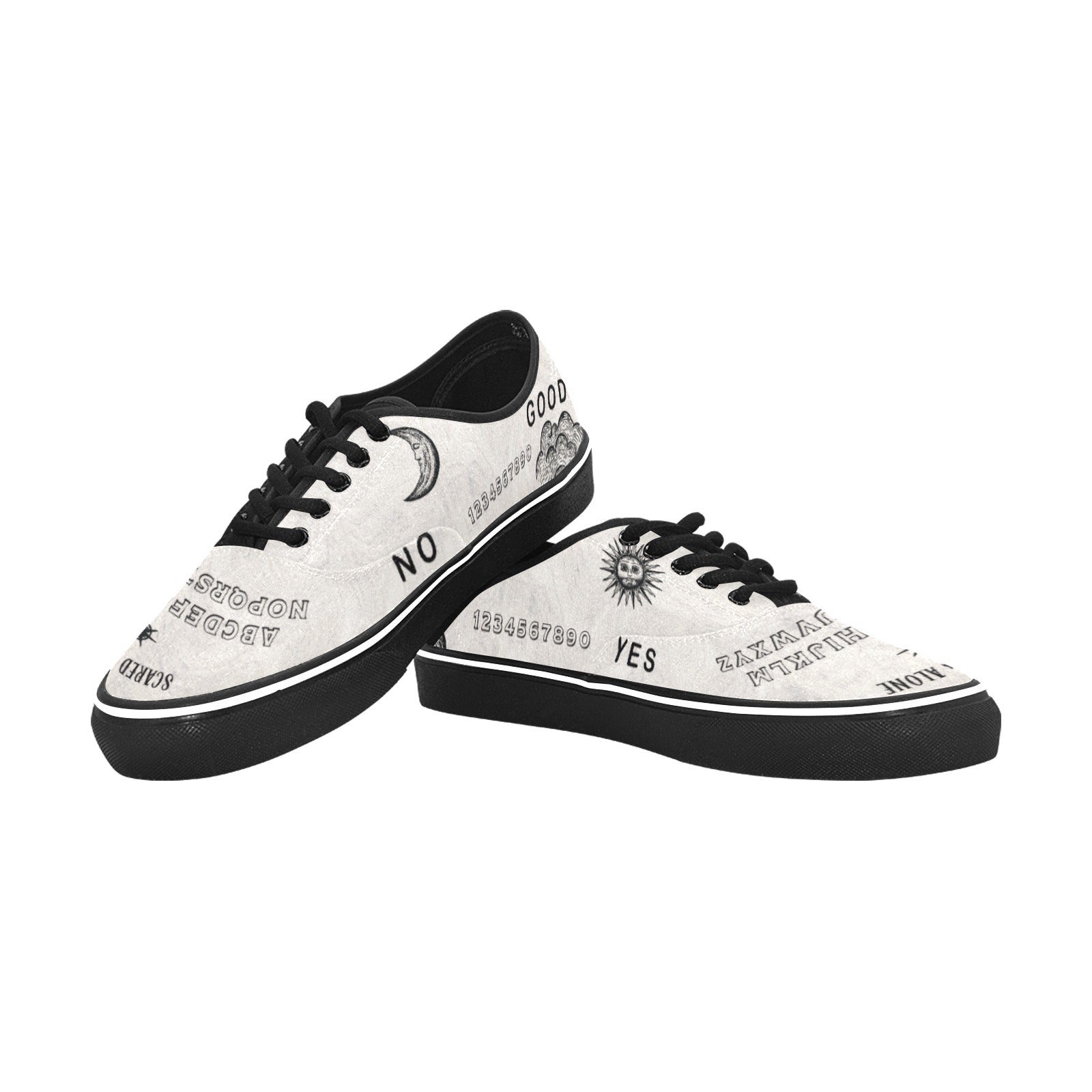 Scared & Alone Women's Spirit Board Canvas Low Top Sneakers - Birch & Black