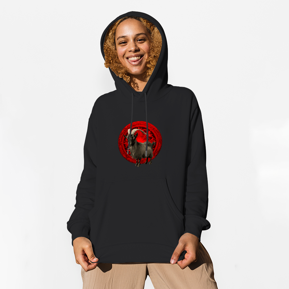 It's important to layer! Add the Witches Movie Coven Hoodie to your Wardrobe today! In black up to 5XL with Black Goat and Red Background.