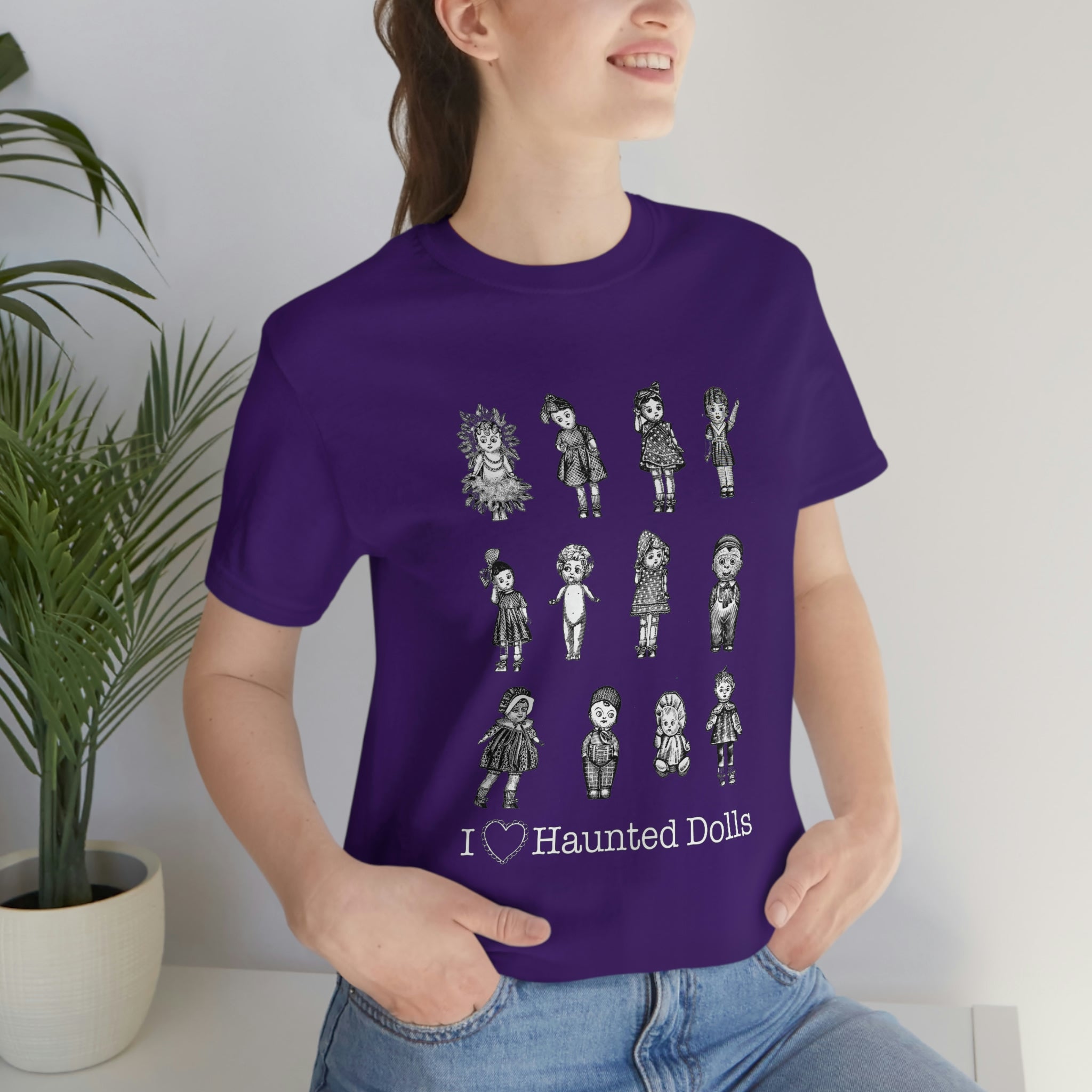 Scared & Alone Haunted Doll Unisex Jersey Short Sleeve Tee