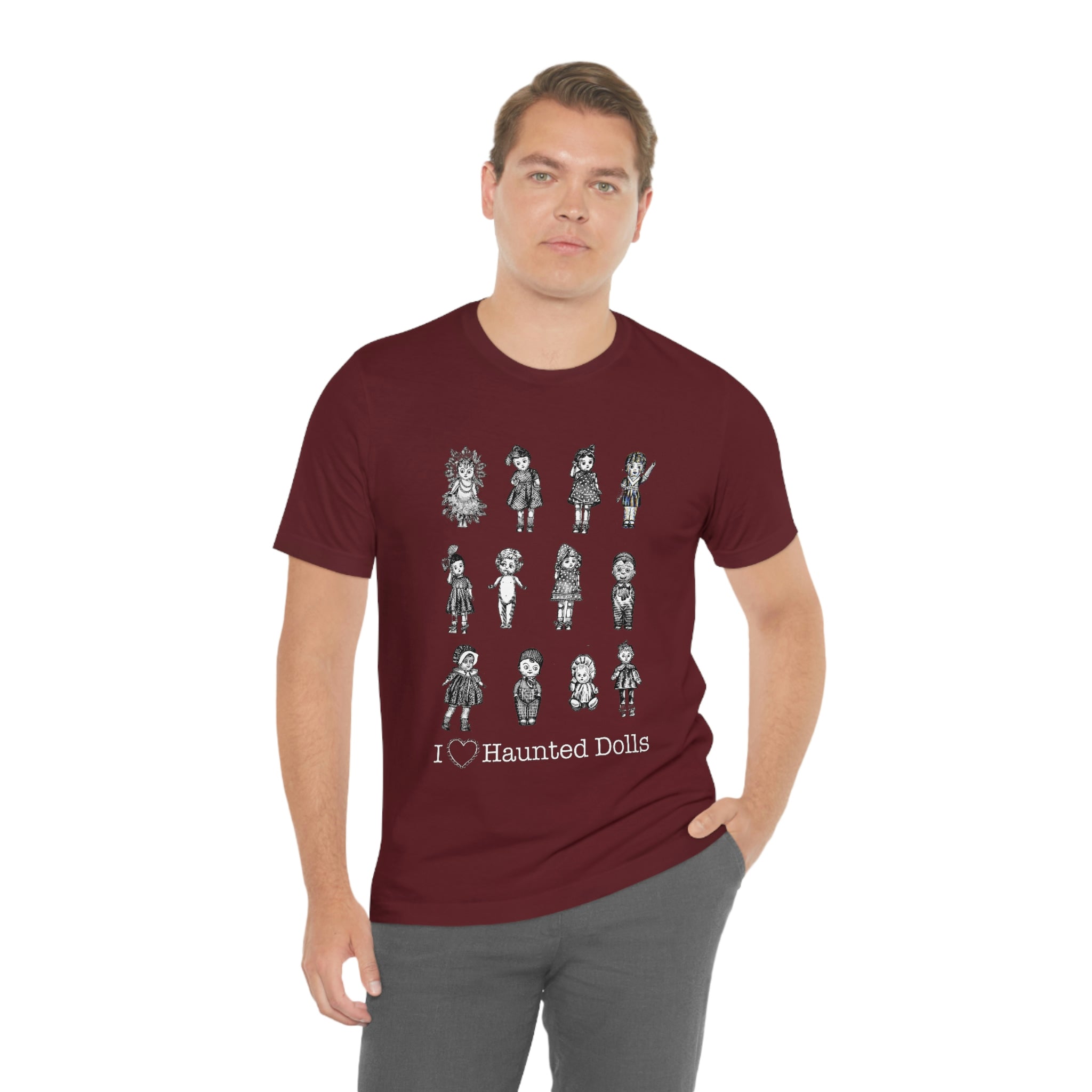 Scared & Alone Haunted Doll Unisex Jersey Short Sleeve Tee