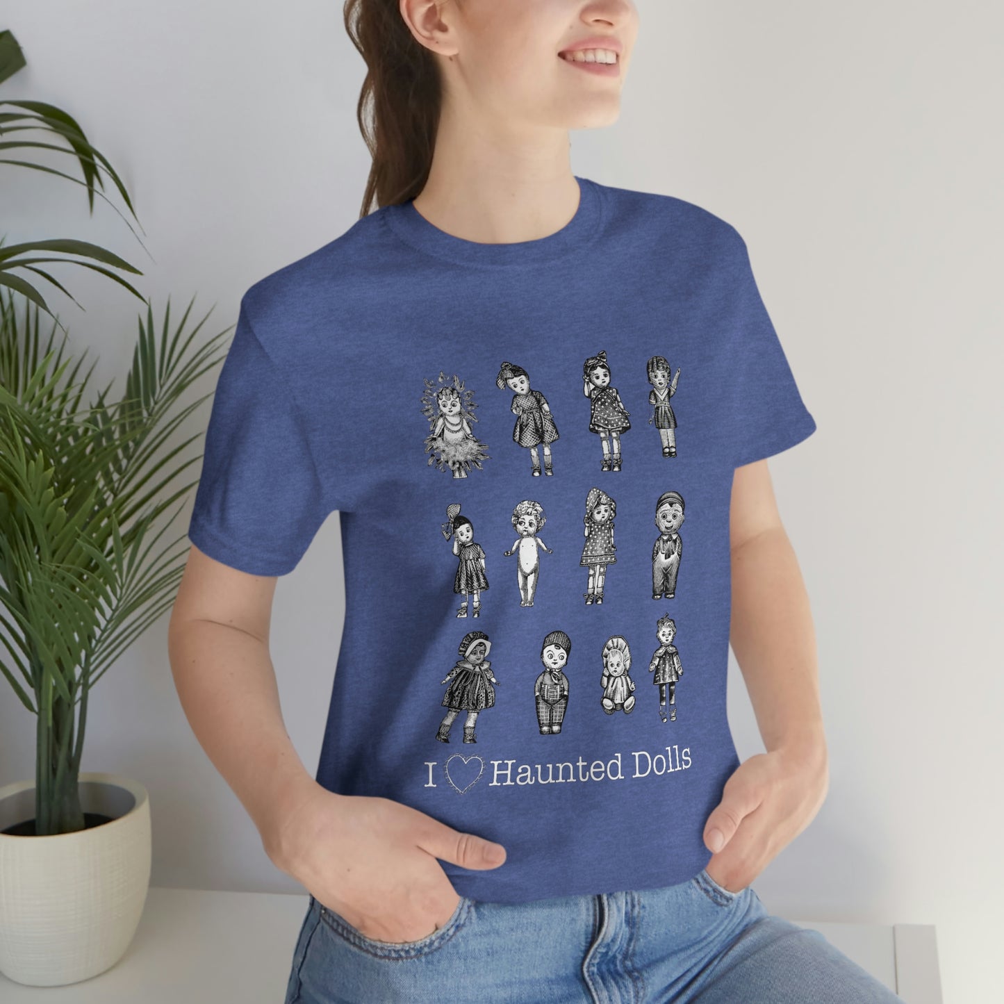 Scared & Alone Haunted Doll Unisex Jersey Short Sleeve Tee
